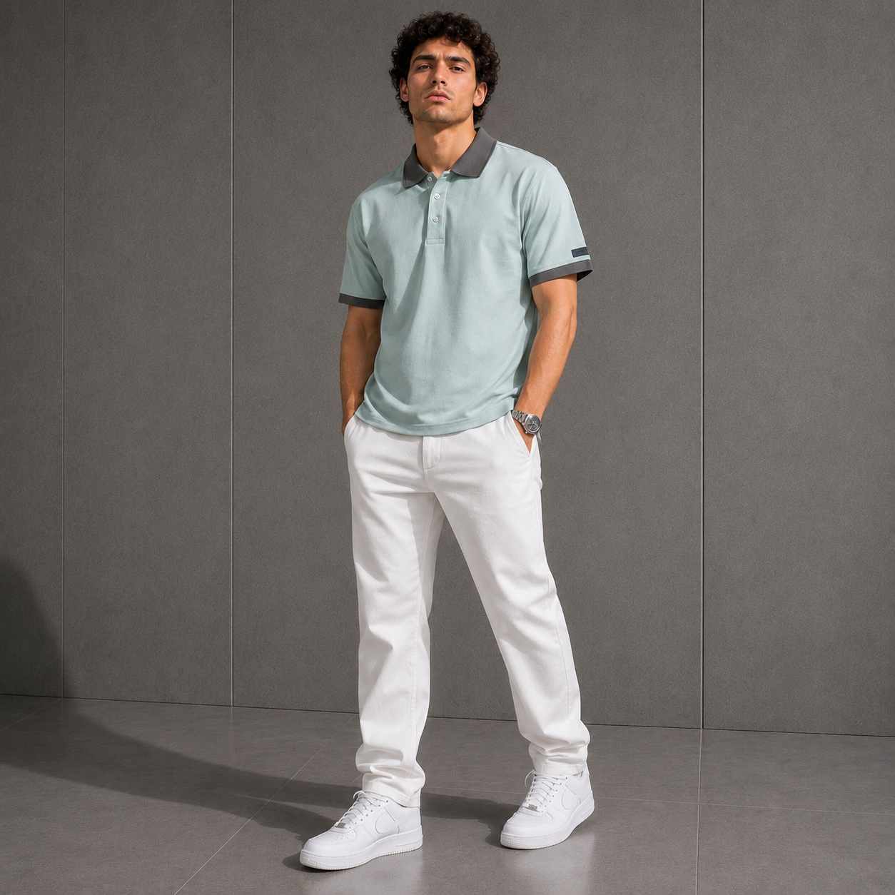 Belamy Signature Trim Polo — Sage