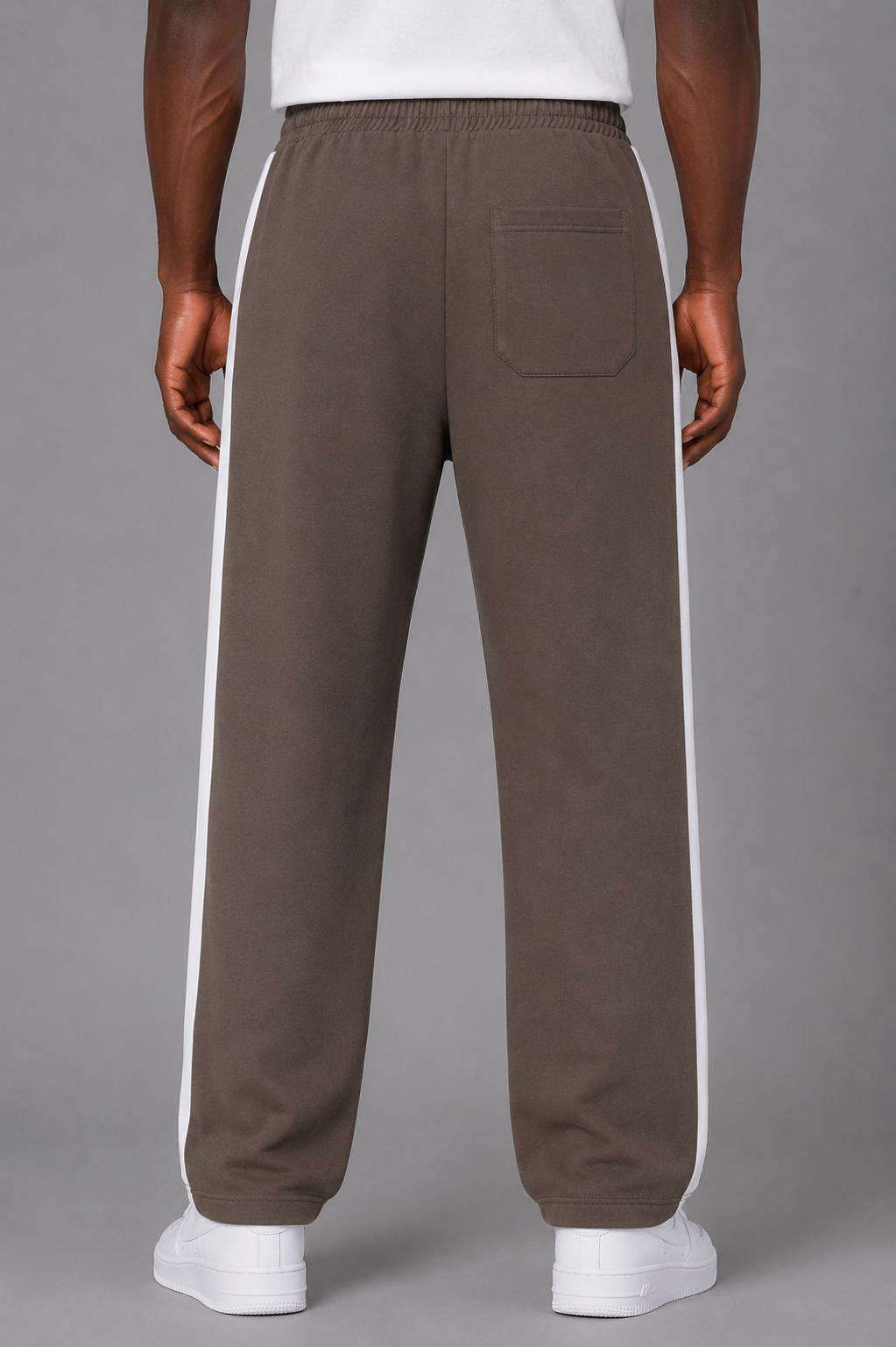 BELAMY Side Stripe Fleece Pant – Taupe