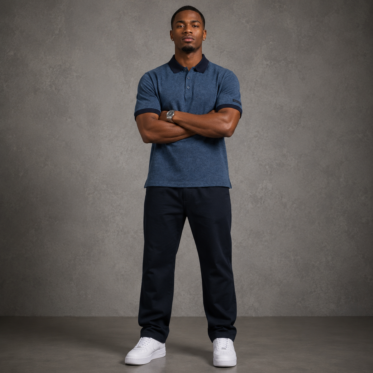Belamy Signature Trim Polo  — Stale grey