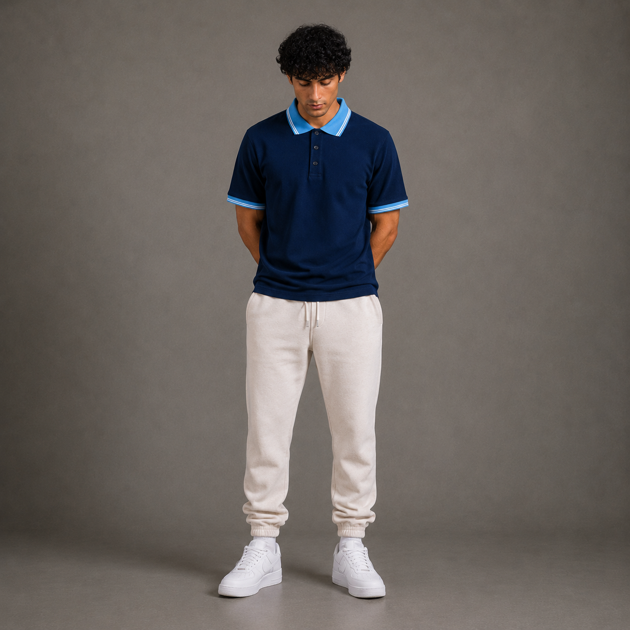 Belamy Signature Trim Polo  — Navy