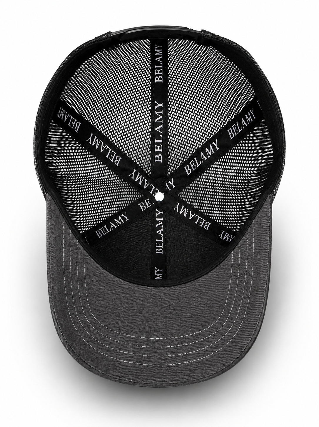 Belamy Contrast Stitch Trucker – Charcoal Black