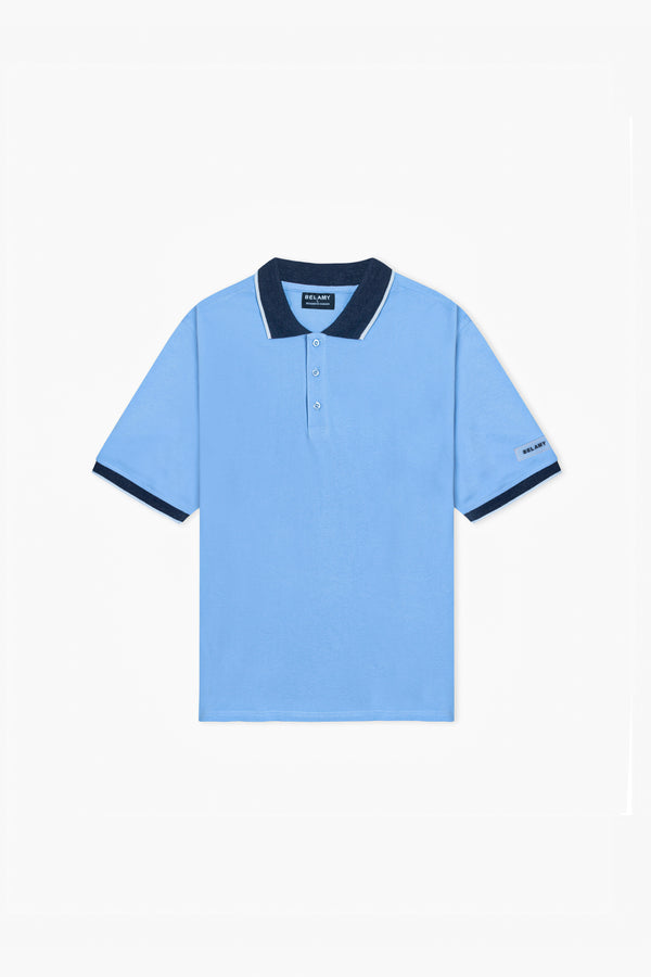 Belamy Signature Trim Polo — Sky Blue