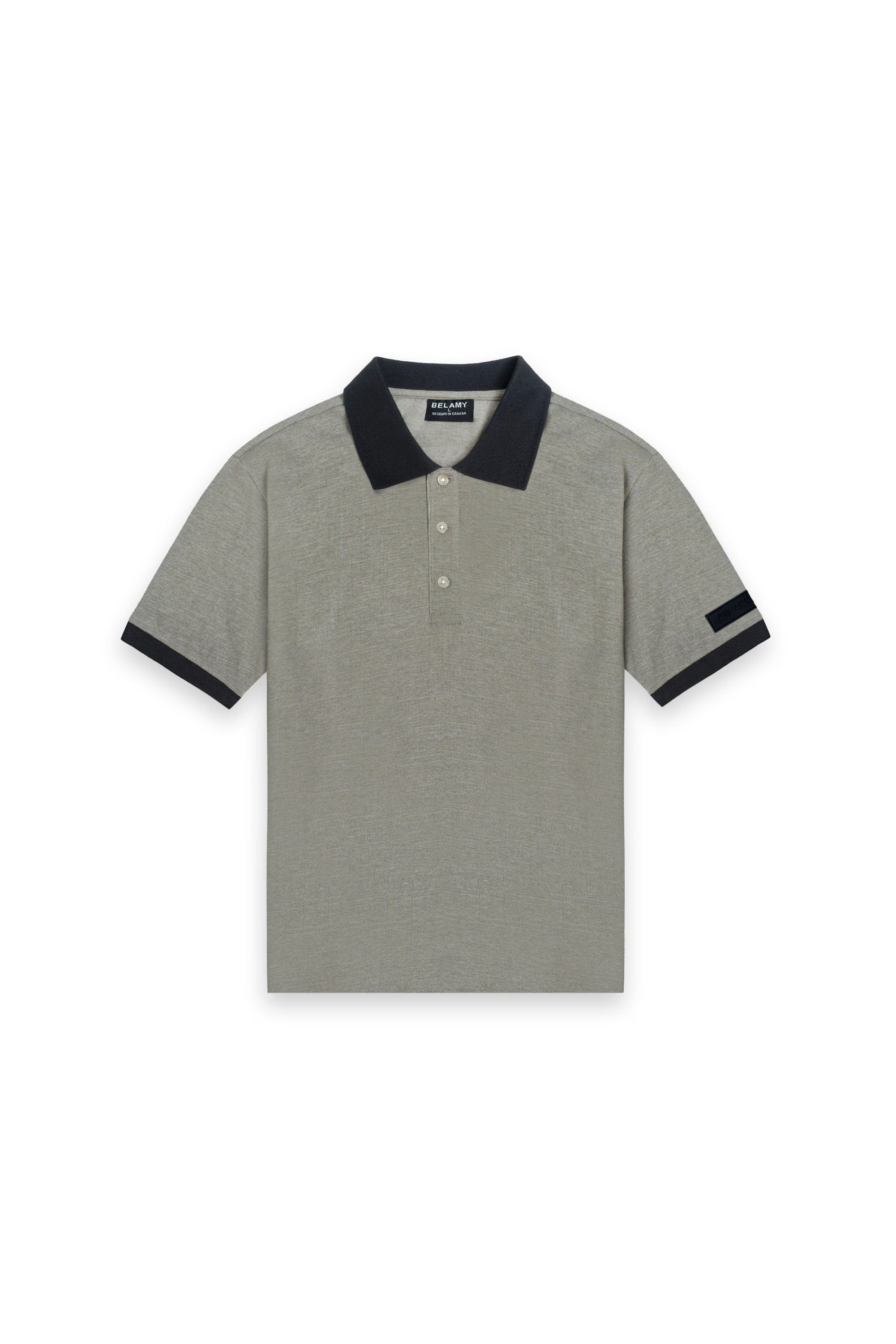 Belamy Signature Trim Polo  — Heather Stone