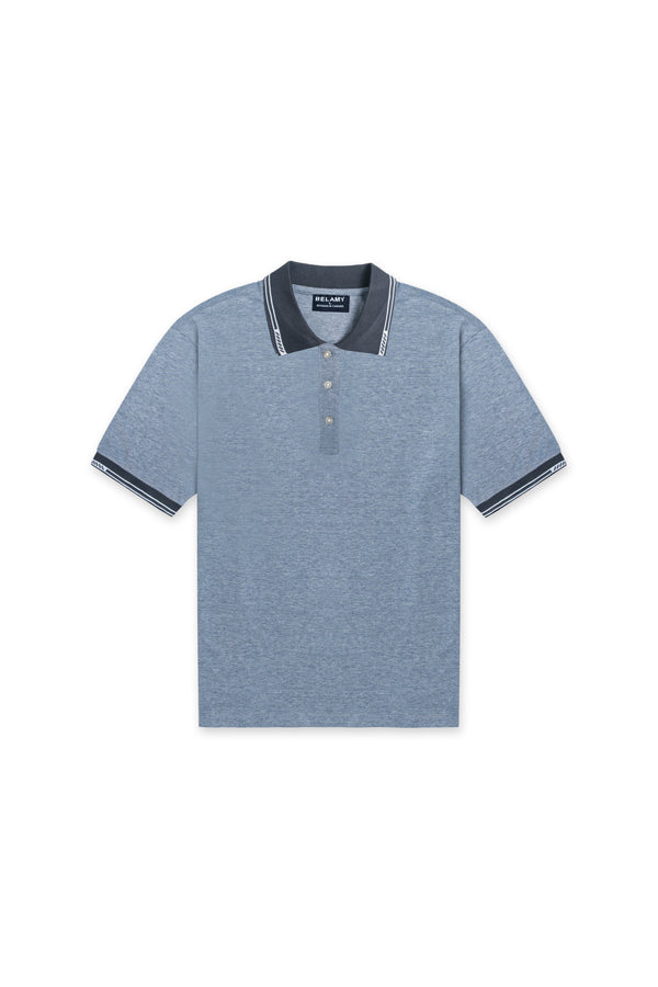 Belamy Signature Trim Polo — Steel Blue