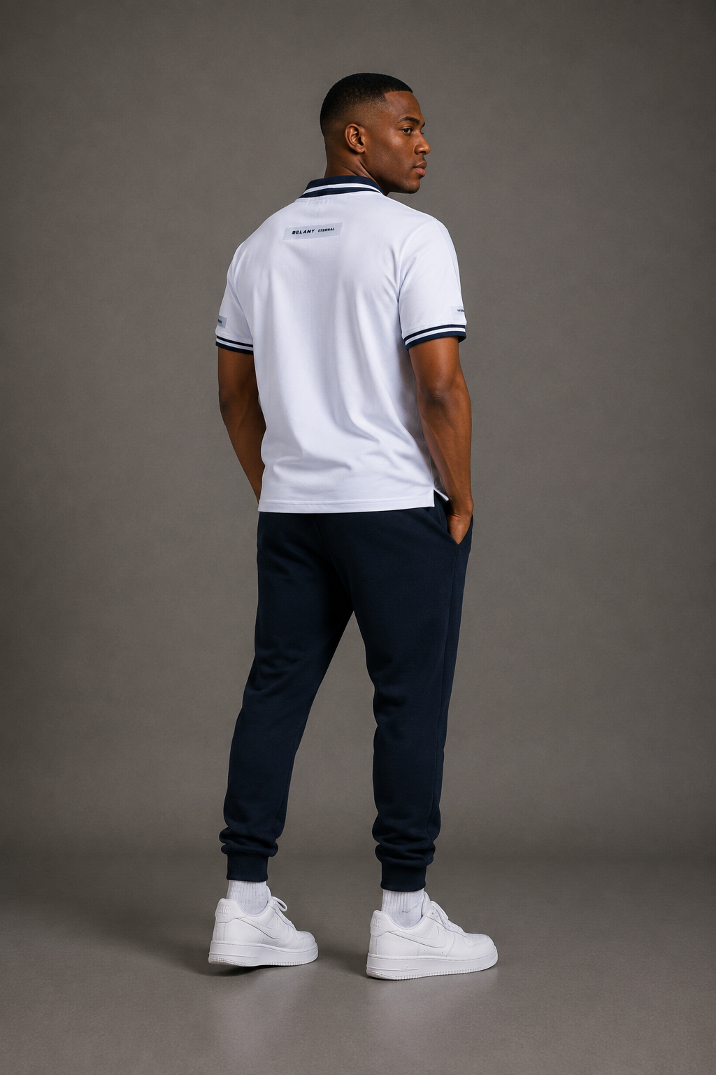 Belamy Zip Polo — Ice White