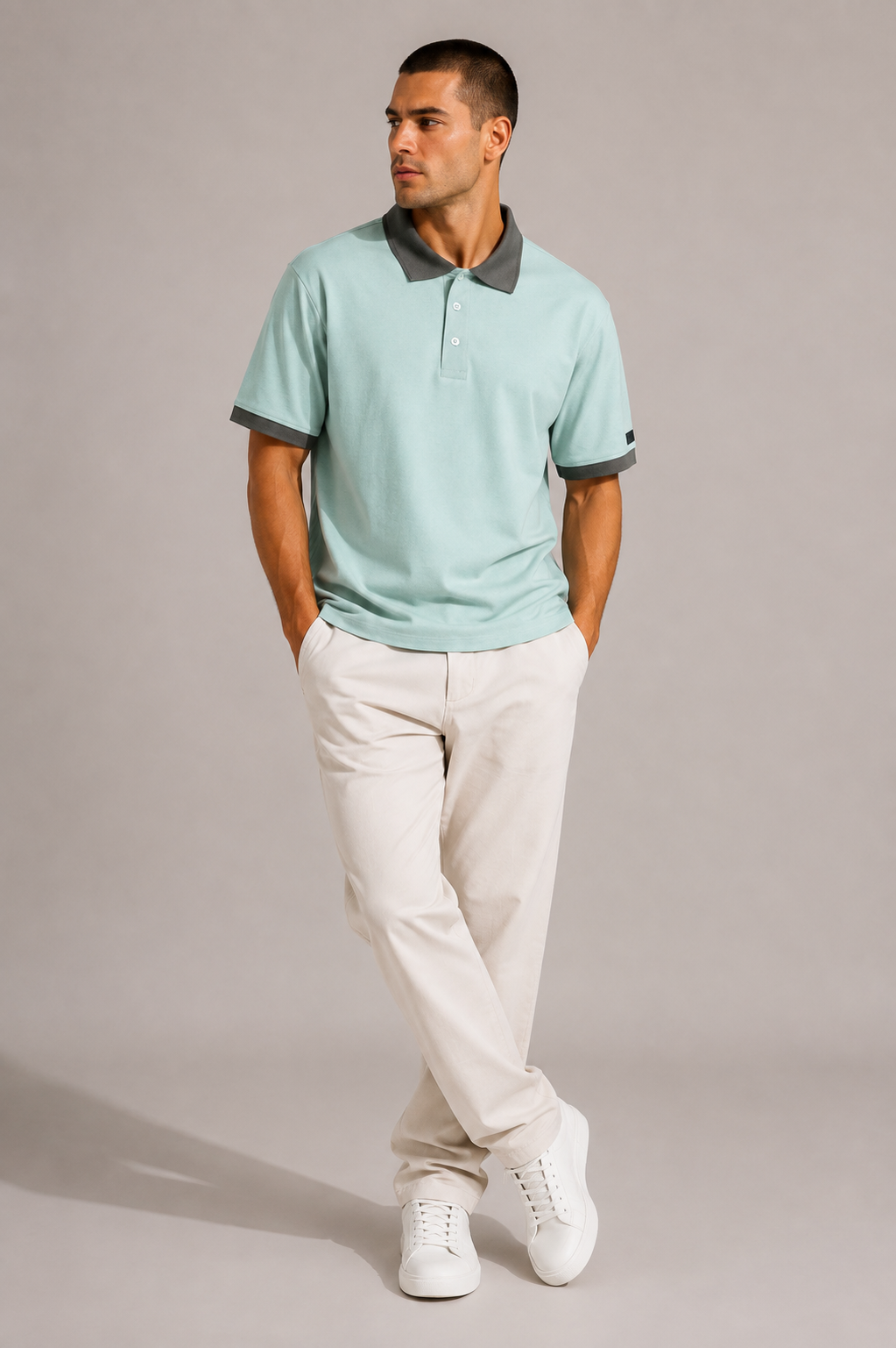 Belamy Signature Trim Polo — Sage
