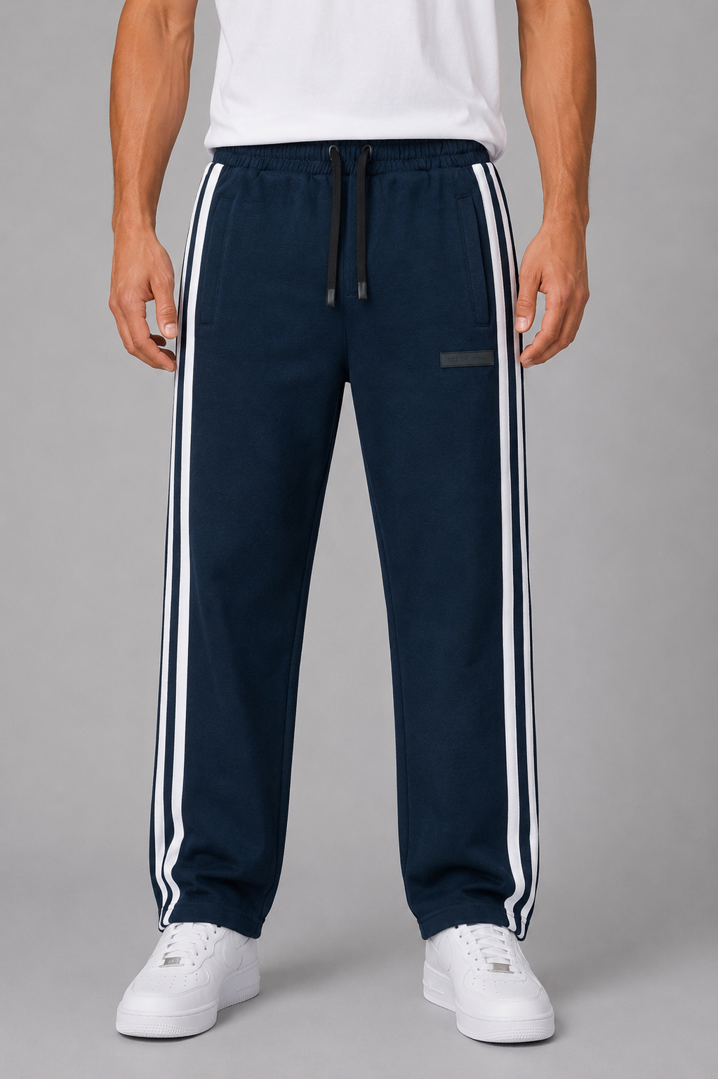 Belamy Stripe Track Pants — Navy