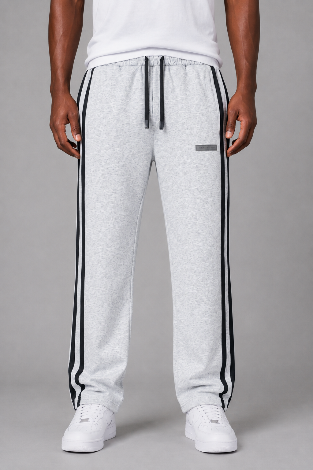 Belamy Stripe Track Pants — Heather Grey