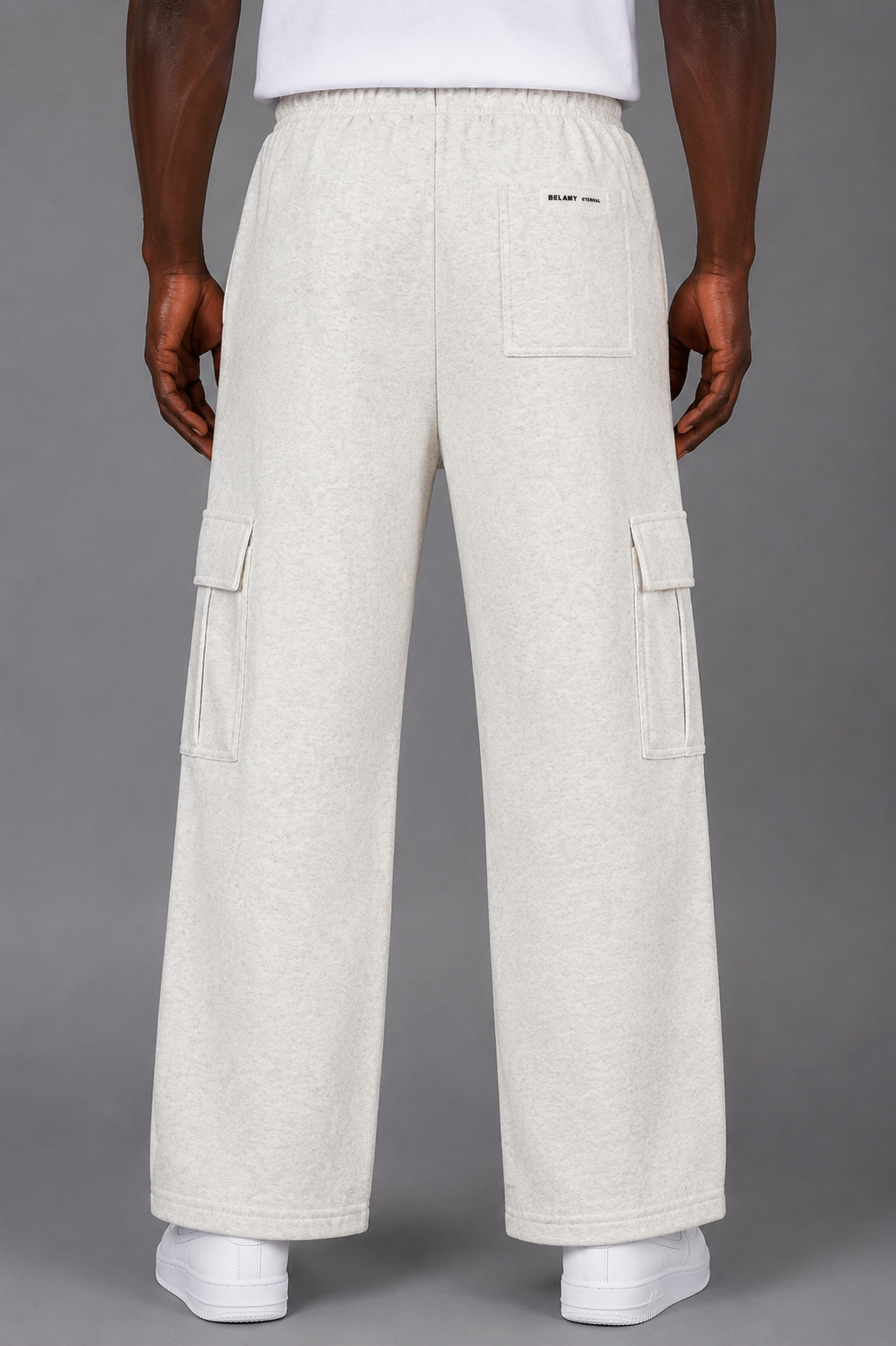 Belamy Utility Cargo Sweatpants — Ice Grey Mélange
