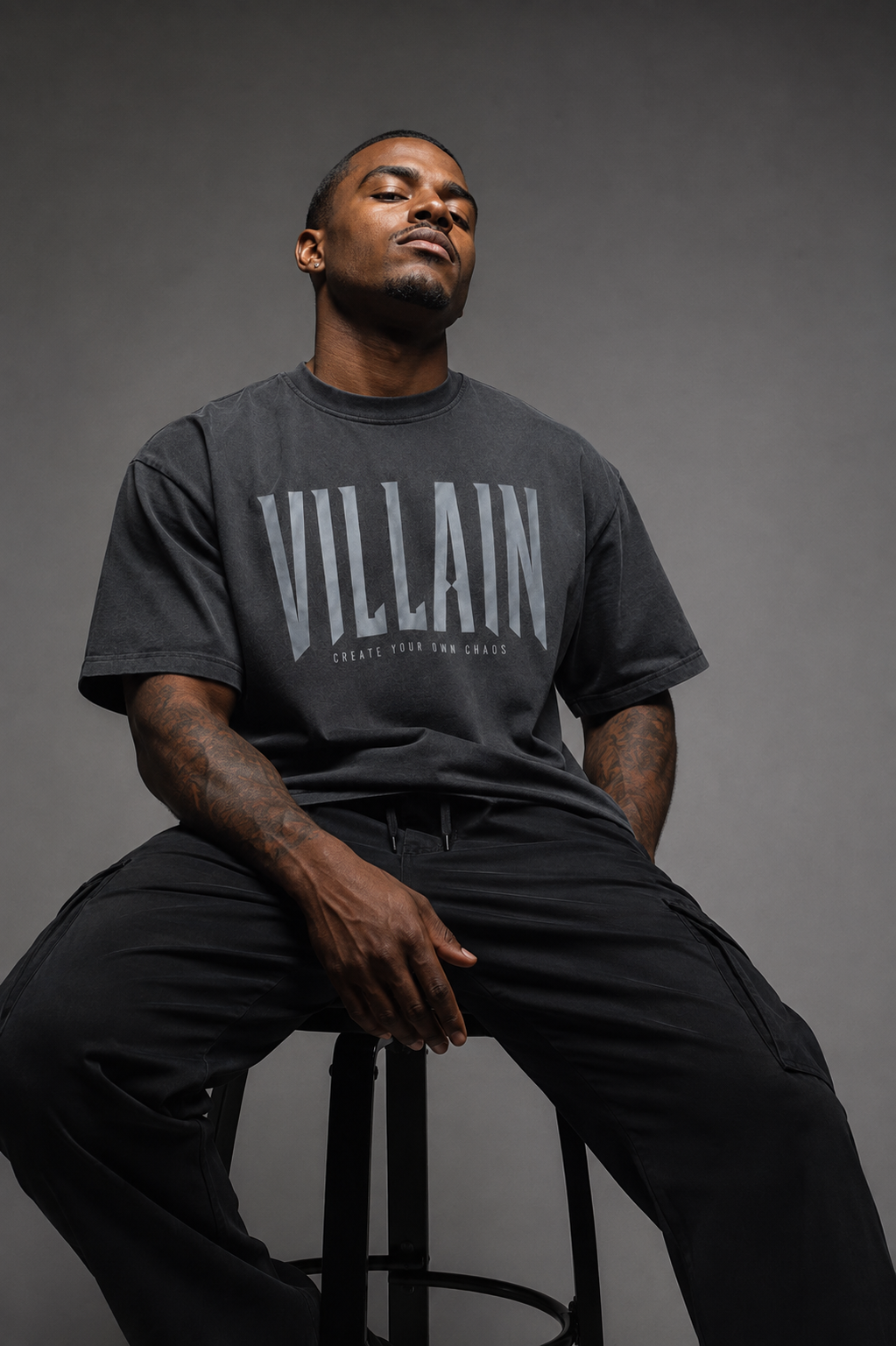 ALTER EGO COLLECTION Villain Heavyweight Tee – Washed Charcoal