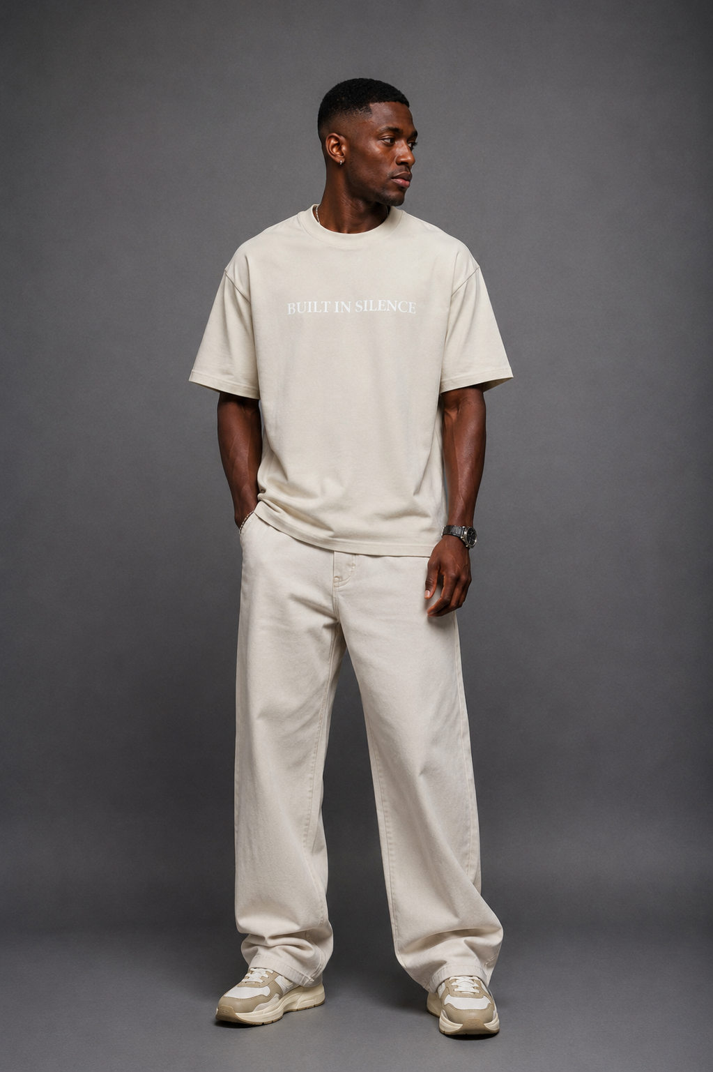 STATURE “Built in Silence” Tee – Vintage cream