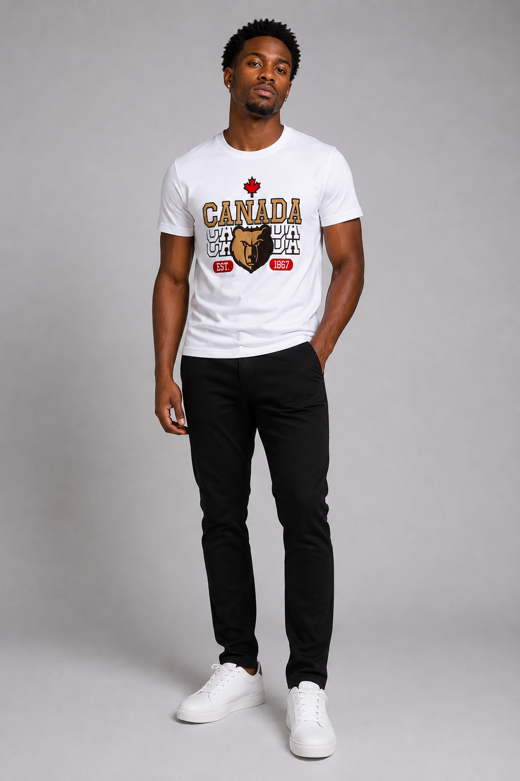 BELAMY North Bound Bear Fitted Tee – White