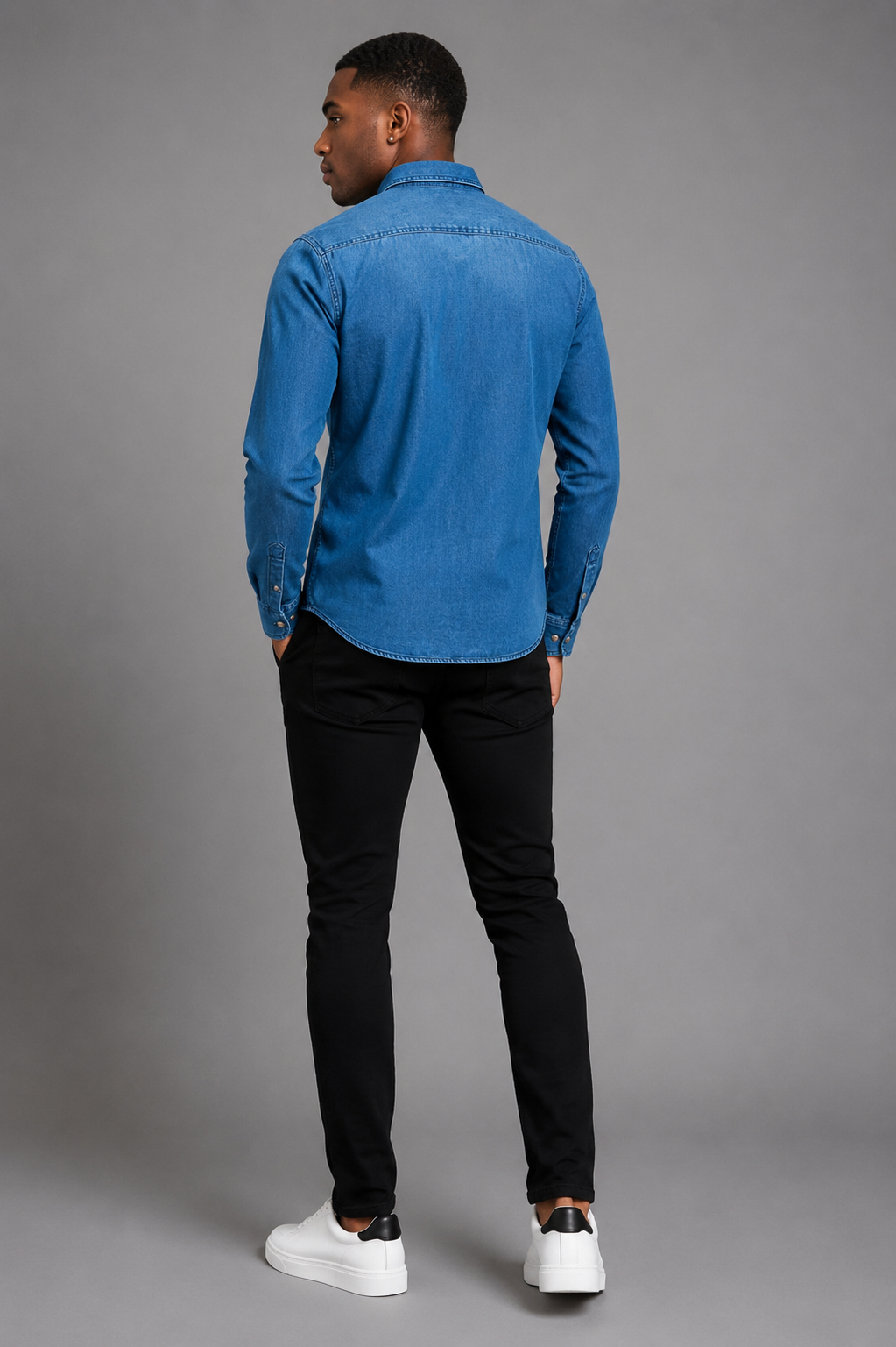 Belamy Washed Denim Shirt — Blue Fade