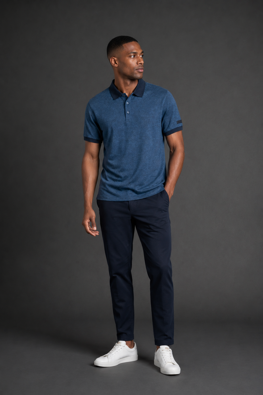 Belamy Signature Trim Polo  — Stale grey