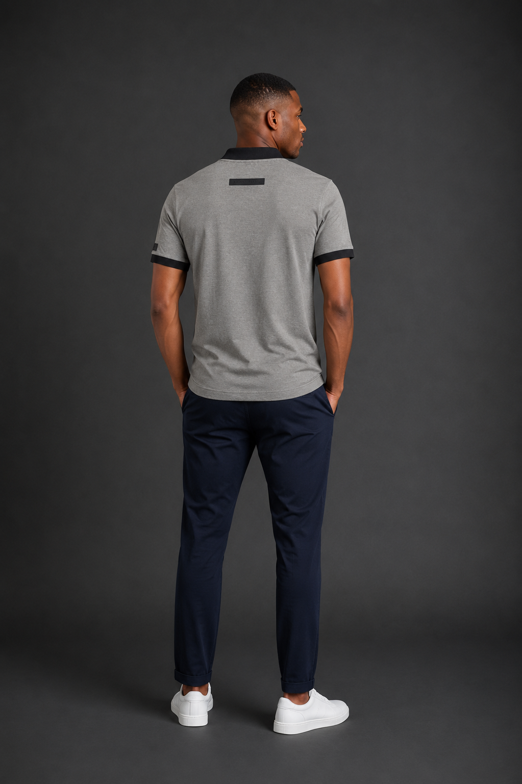 Belamy Signature Trim Polo  — Heather Stone