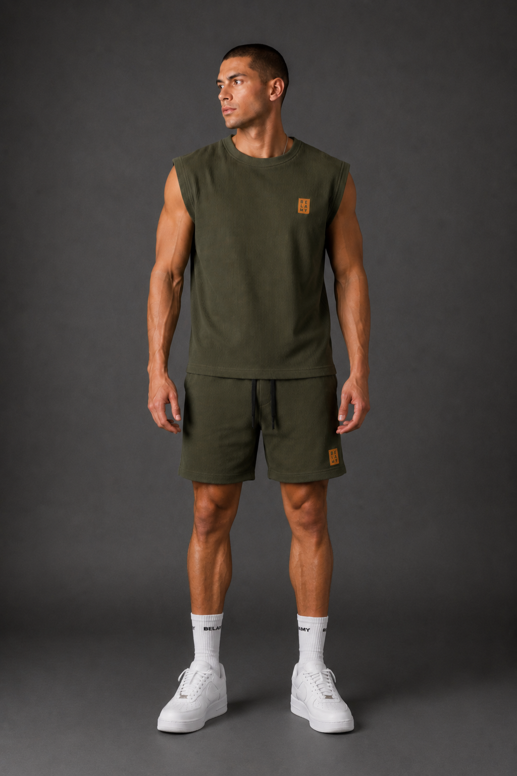 Waffle Knit Shorts — Olive