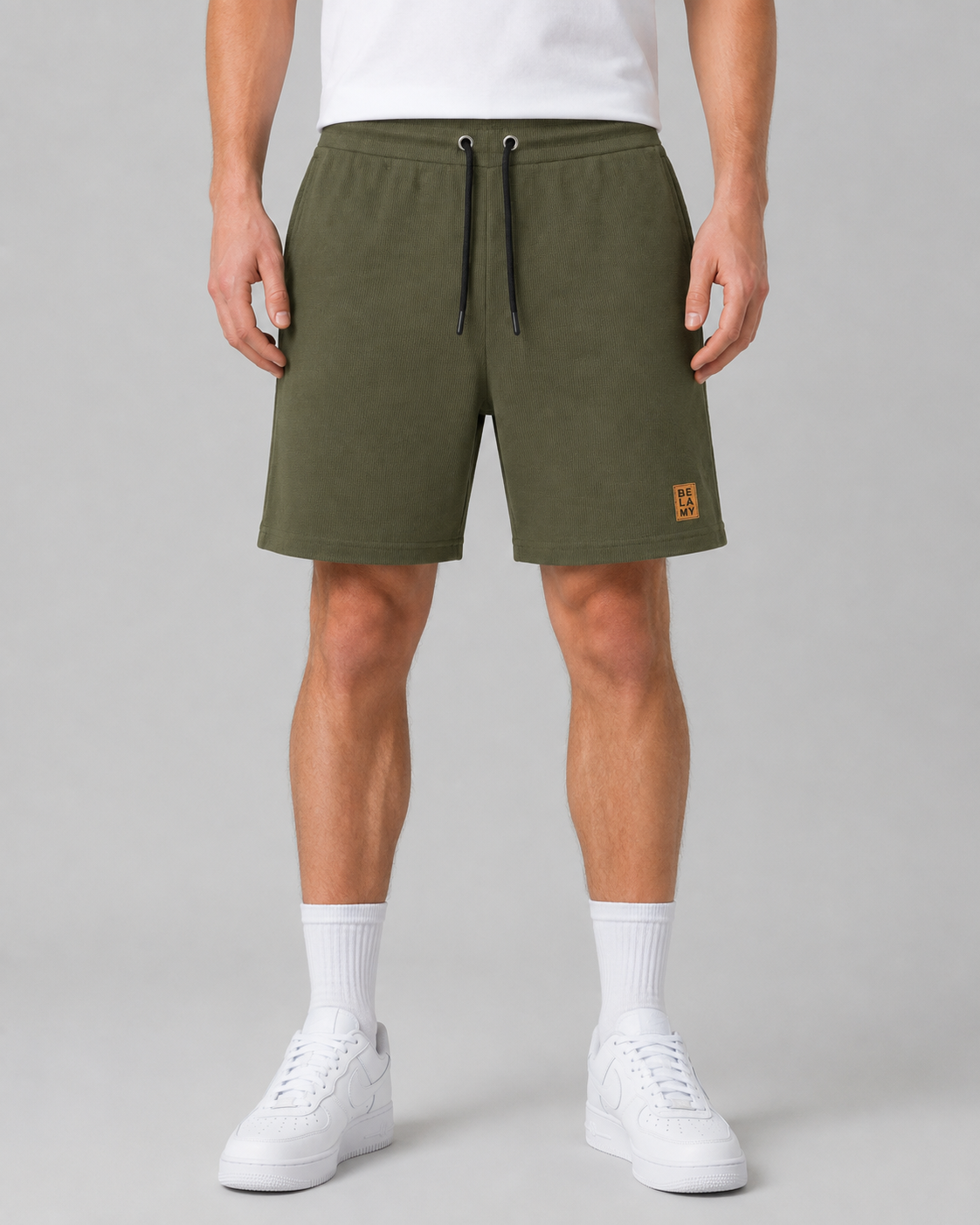 Waffle Knit Shorts — Olive