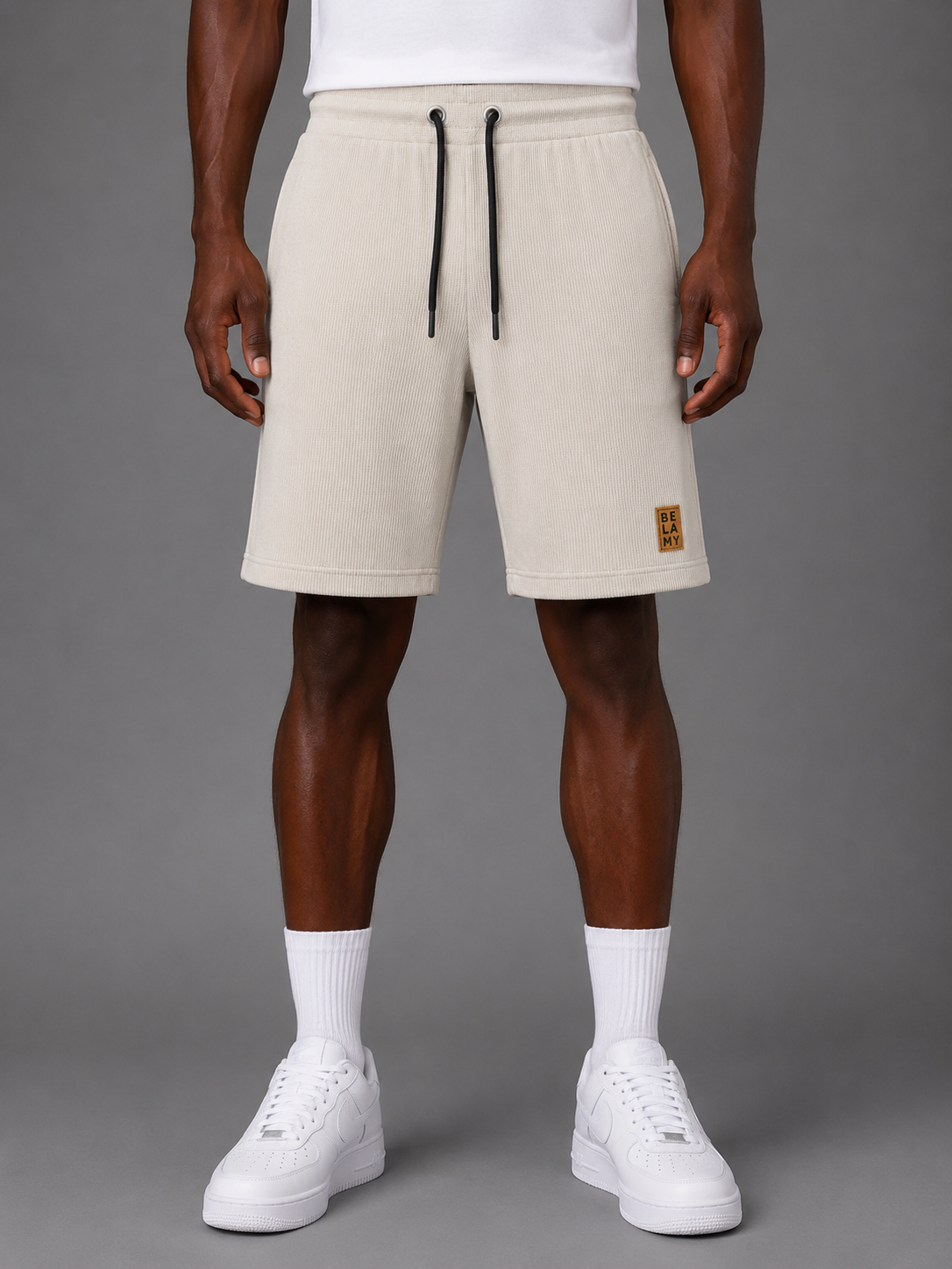 Waffle Knit Shorts — Bone